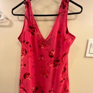 Pink Flowy double tank top